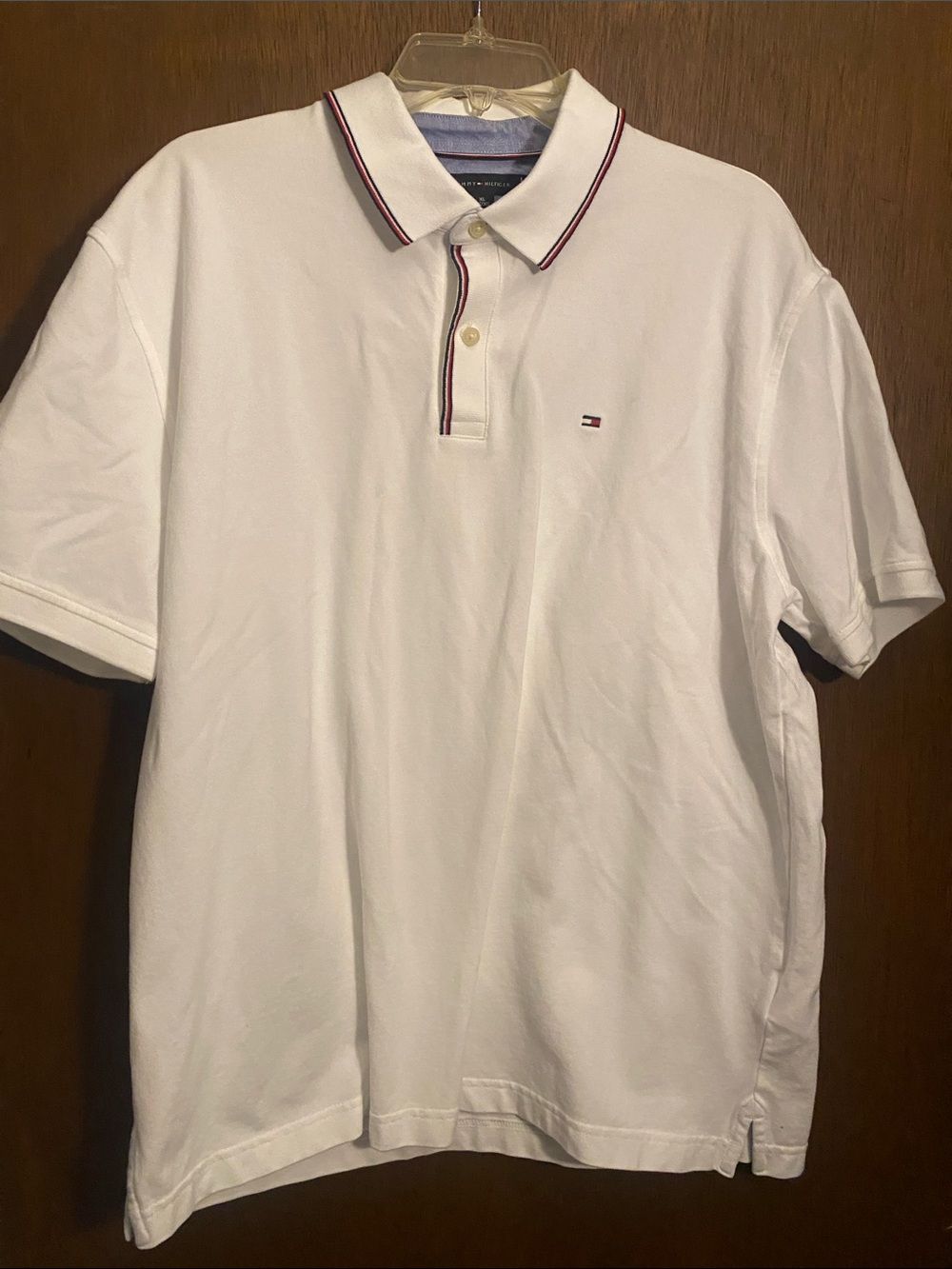 Tommy Hilfiger White Polo with Red & Navy Trim